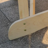 Set di 2 Sedie da Giardino con Tavolo e Foro per Ombrellone, in Legno Massello, 170 x 87 x 92 cm, Naturale