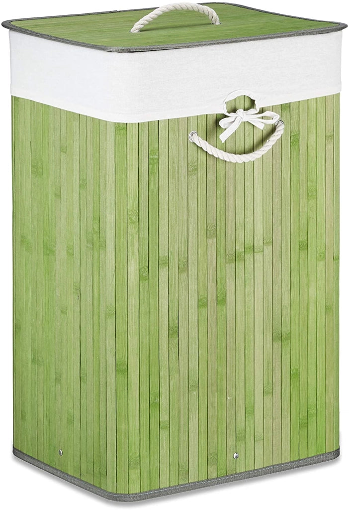Cesto portabiancheria rettangolare con sacco in cotone 65,5 cm bambù verde 13_0001905_9