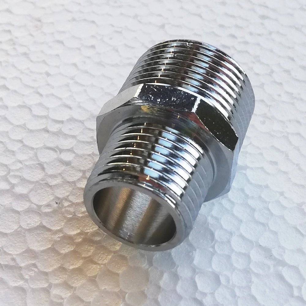 Niples nipplo da 3/4 x 1/2'' doppia vite ridotta mm in ottone cromato