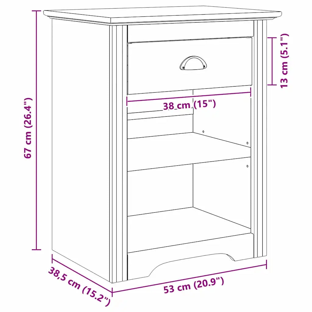 Armadio da Notte BODO Marrone miele 53 x 38,5 x 67 cm