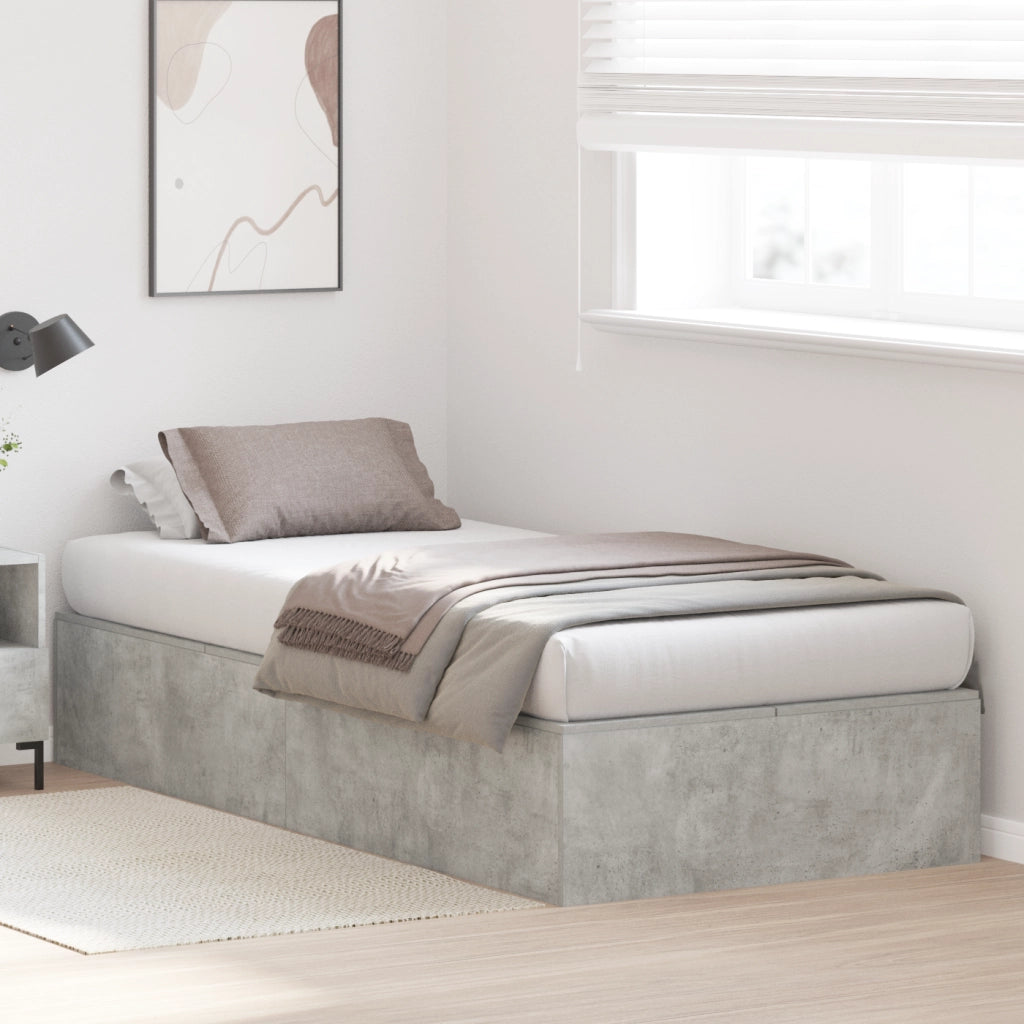 Struttura Letto con Contenitore Grigio Cemento 80x200 cm