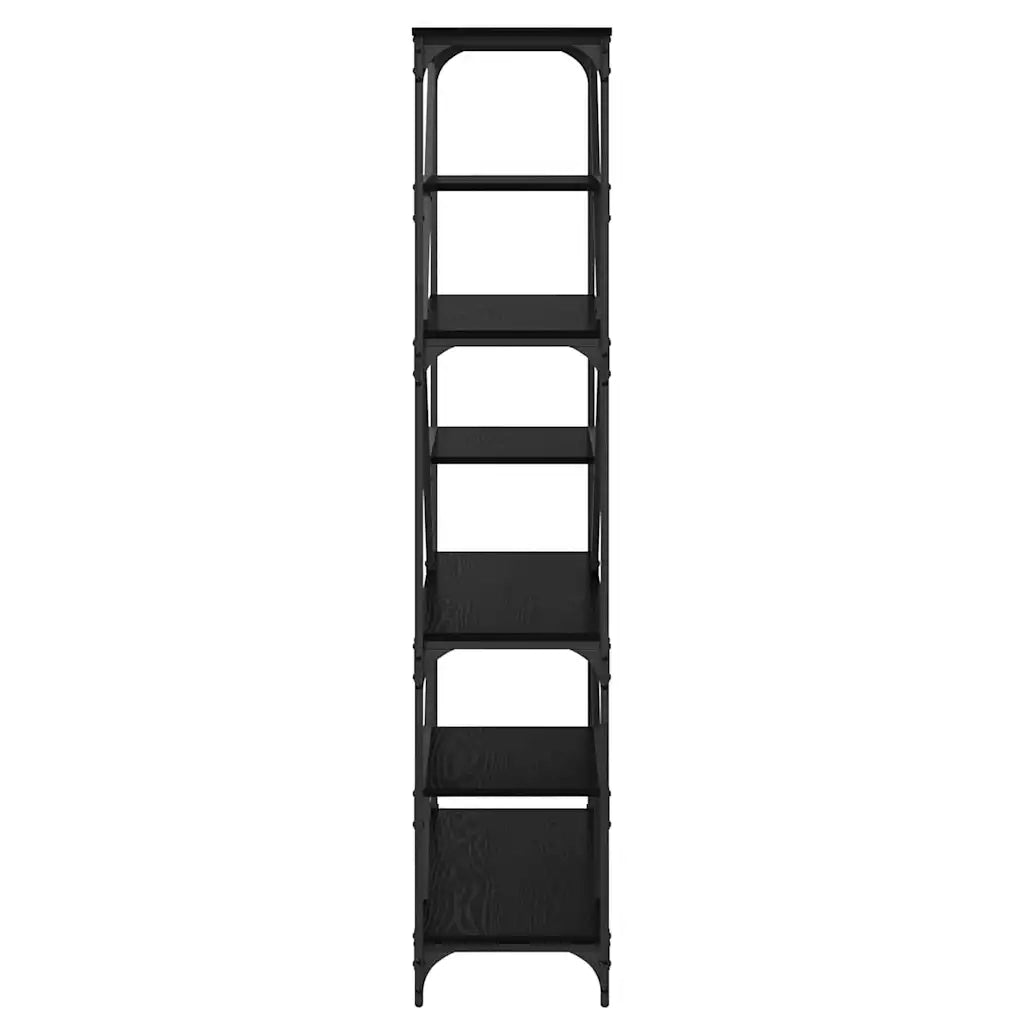 Libreria-Scaffale per Libri-Mobile di Stoccaggio Rovere Nero 91 x 36 x 176 cm Legno multistrato