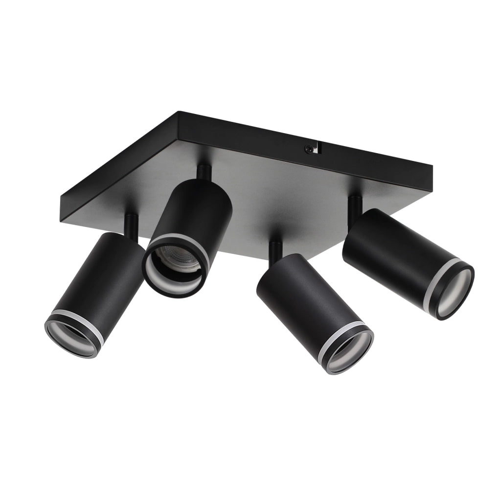 ZMH Faretto da soffitto neri 4 fiamme GU10 metallo per camera letto corridoio