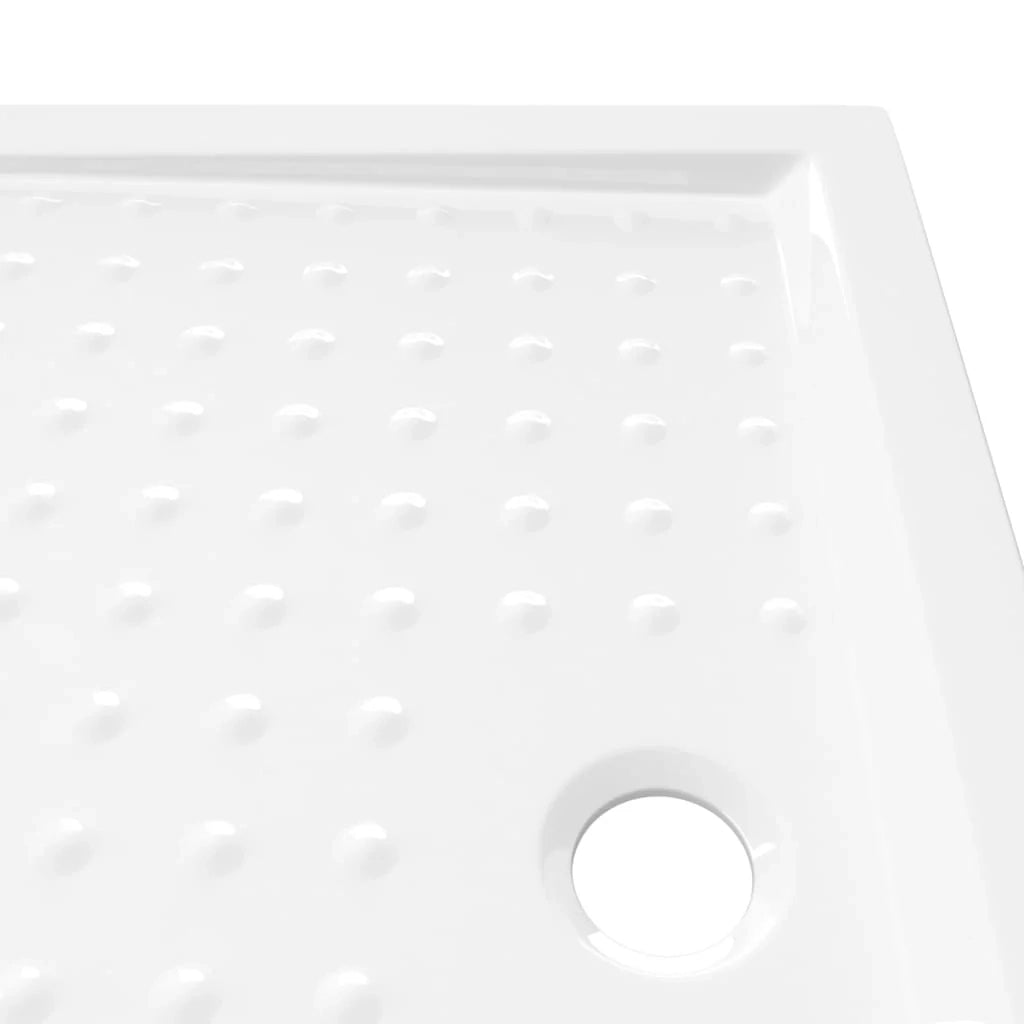 Piatto doccia con bordi rialzati base doccia bagno casa interno antiruggine resistente all'umidità 90x70x4 cm ABS bianco 02_0001940