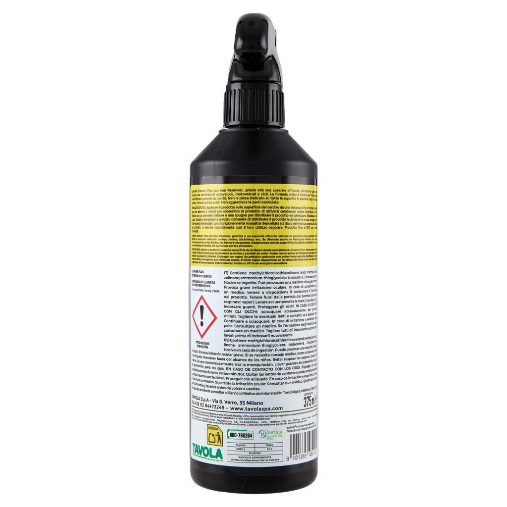 Bullock Car Care Cleaner Plus con Iron Remover, Superpulitore Cerchi contro Residui Ferrosi e Oleosi, Formula Senza Acidi, 375ml