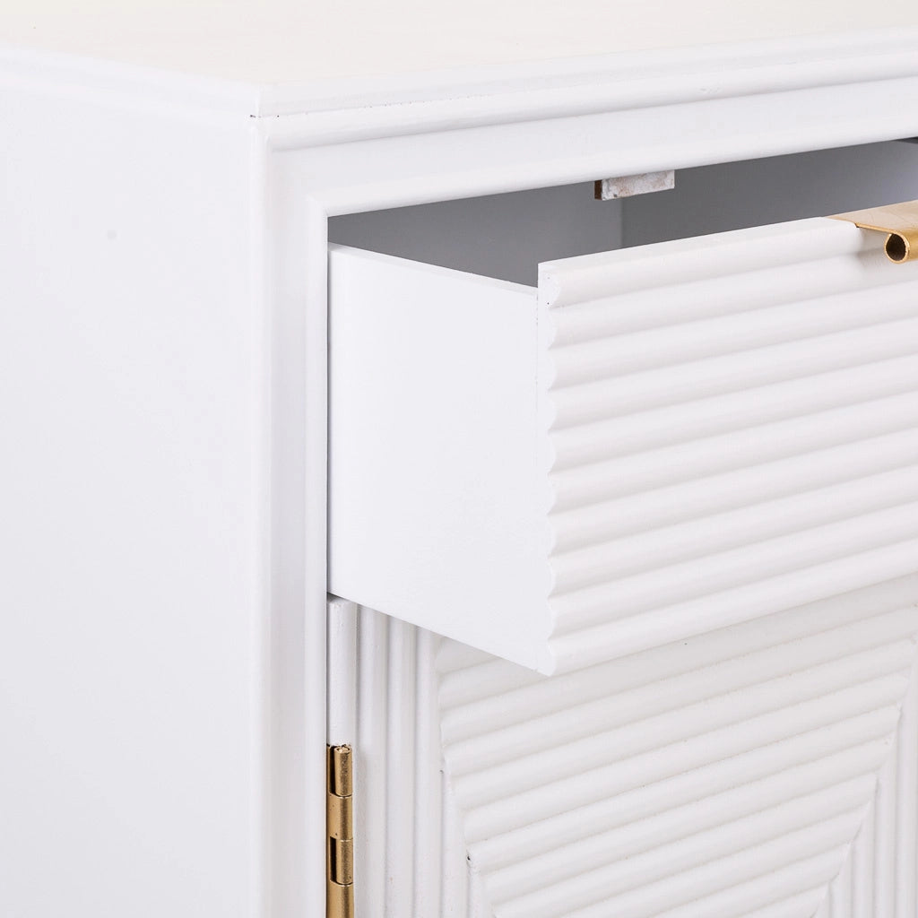 Comodino in legno bianco 39,5x36x70,5