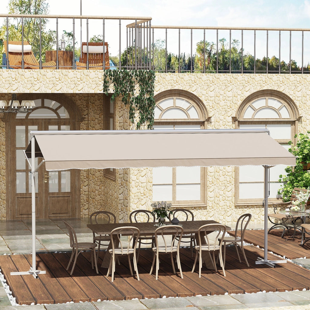 Gazebo pieghevole ¨C zephmum ¨C Bianco Beige 4.50x3.40x2.55 m