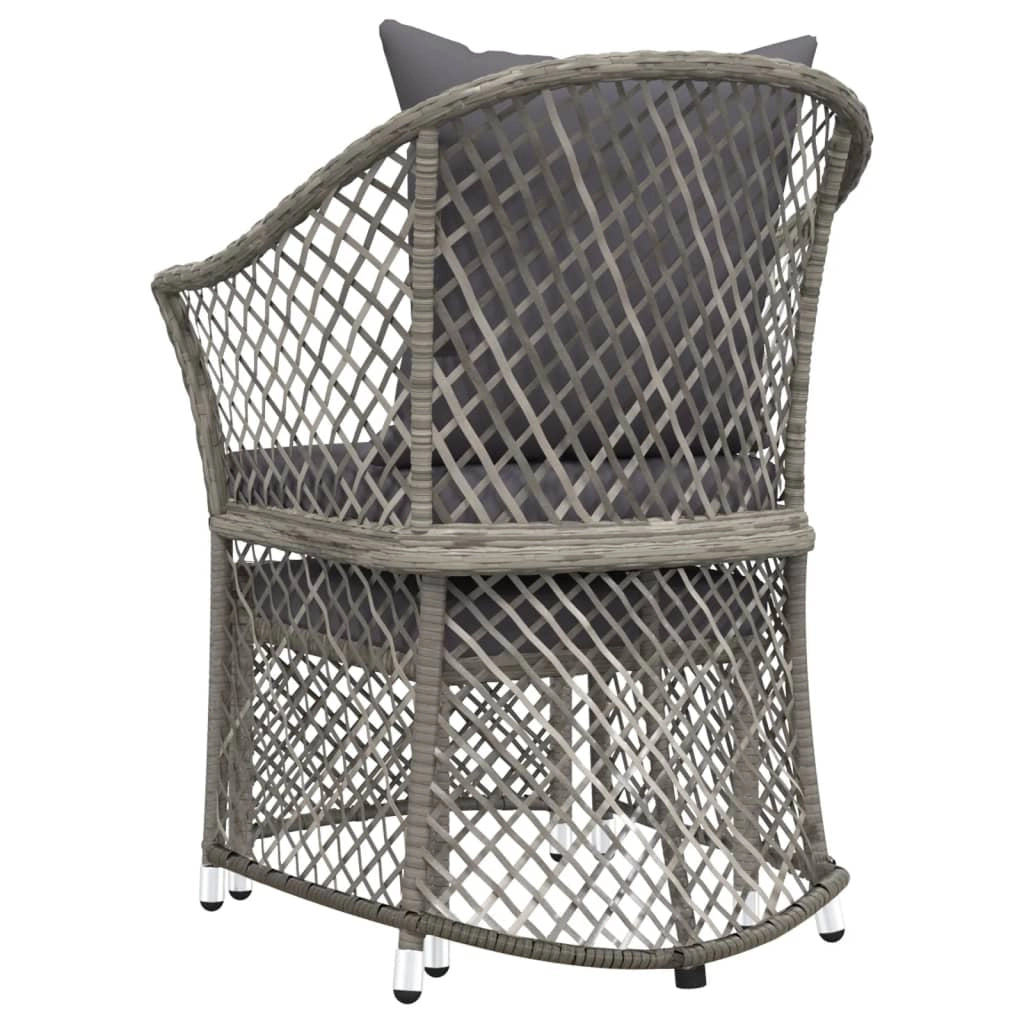 Set di mobili da giardino mobili da esterno set da 2 pezzi con cuscini resina intrecciata grigia 02_0015891