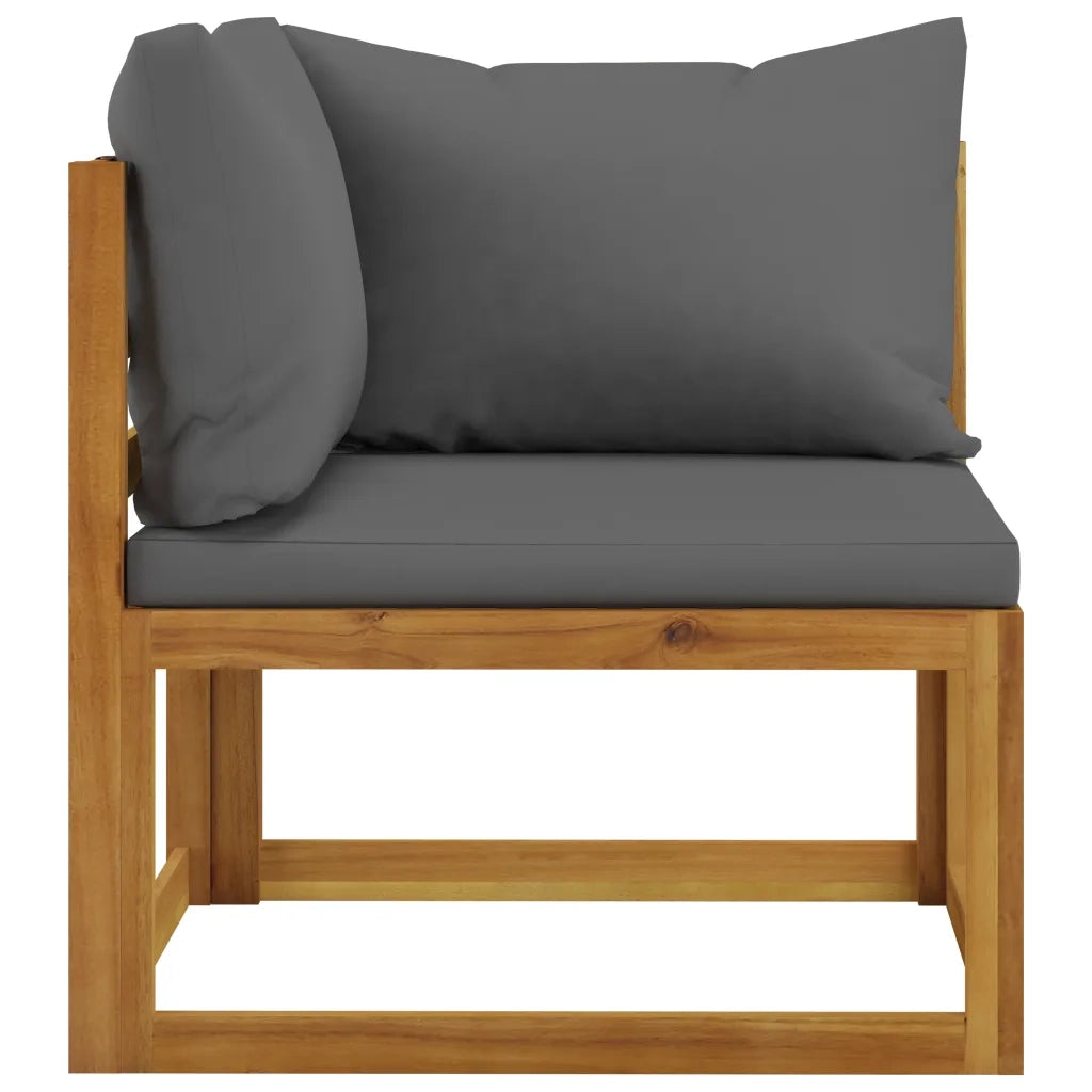 Divano da Giardino a 3 Posti-Sofa da giardino con Cuscino in Legno di Acacia