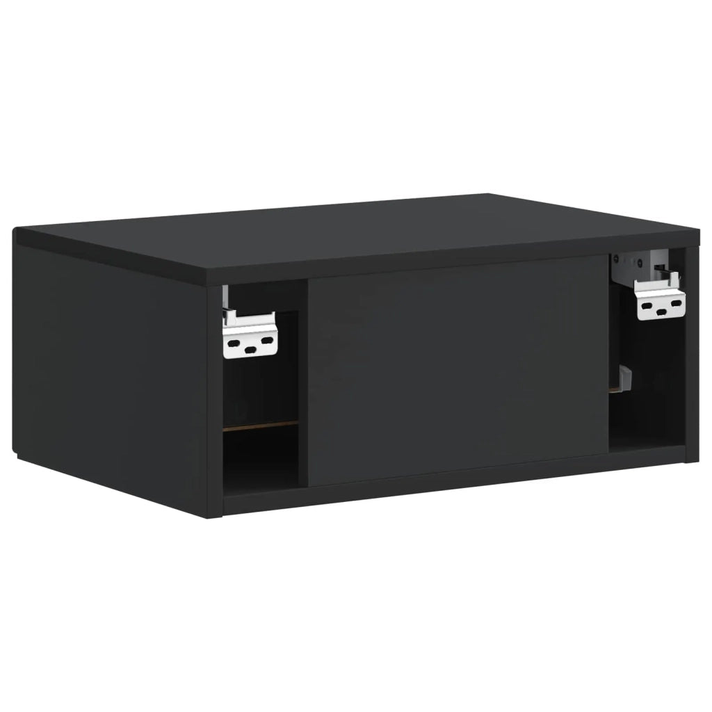 Mobiletto da notte a muro 2 pcs Nero 49 x 34,5 x 20 cm