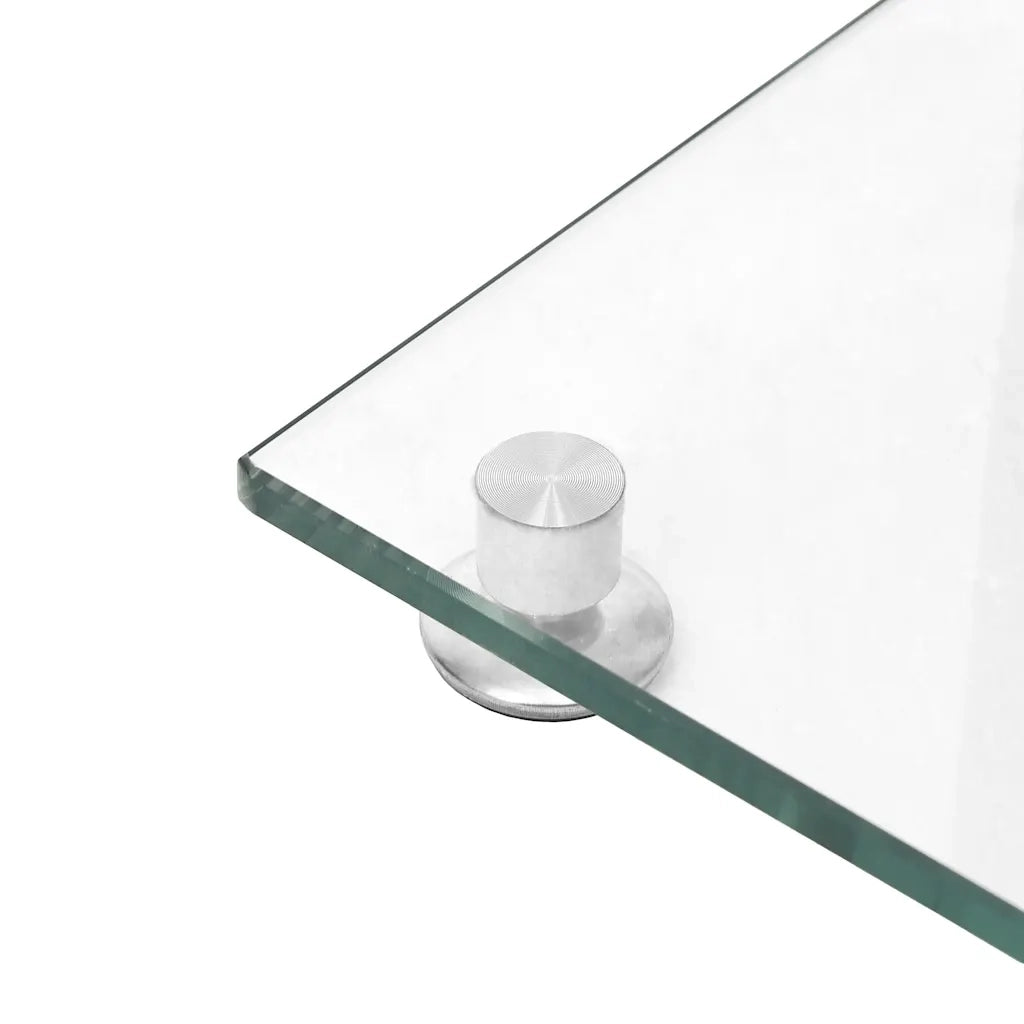 Pedane Casse 2 pz Argento Vetro Temperato Design a 1 Pilastro CFW6926046