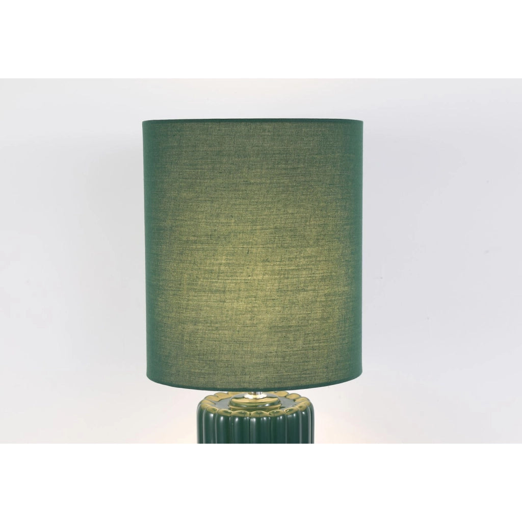 Lampada da tavolo Groove 1Lt, verde oliva con paralume abbinato
