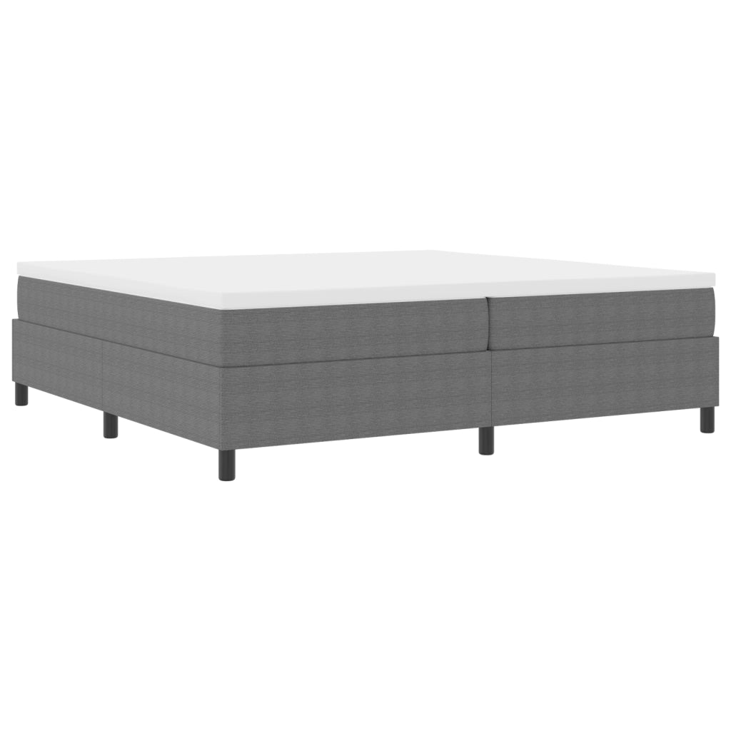 Letto Box Spring con Materasso Grigio Chiaro 200x200 cm Tessuto in Corduroy