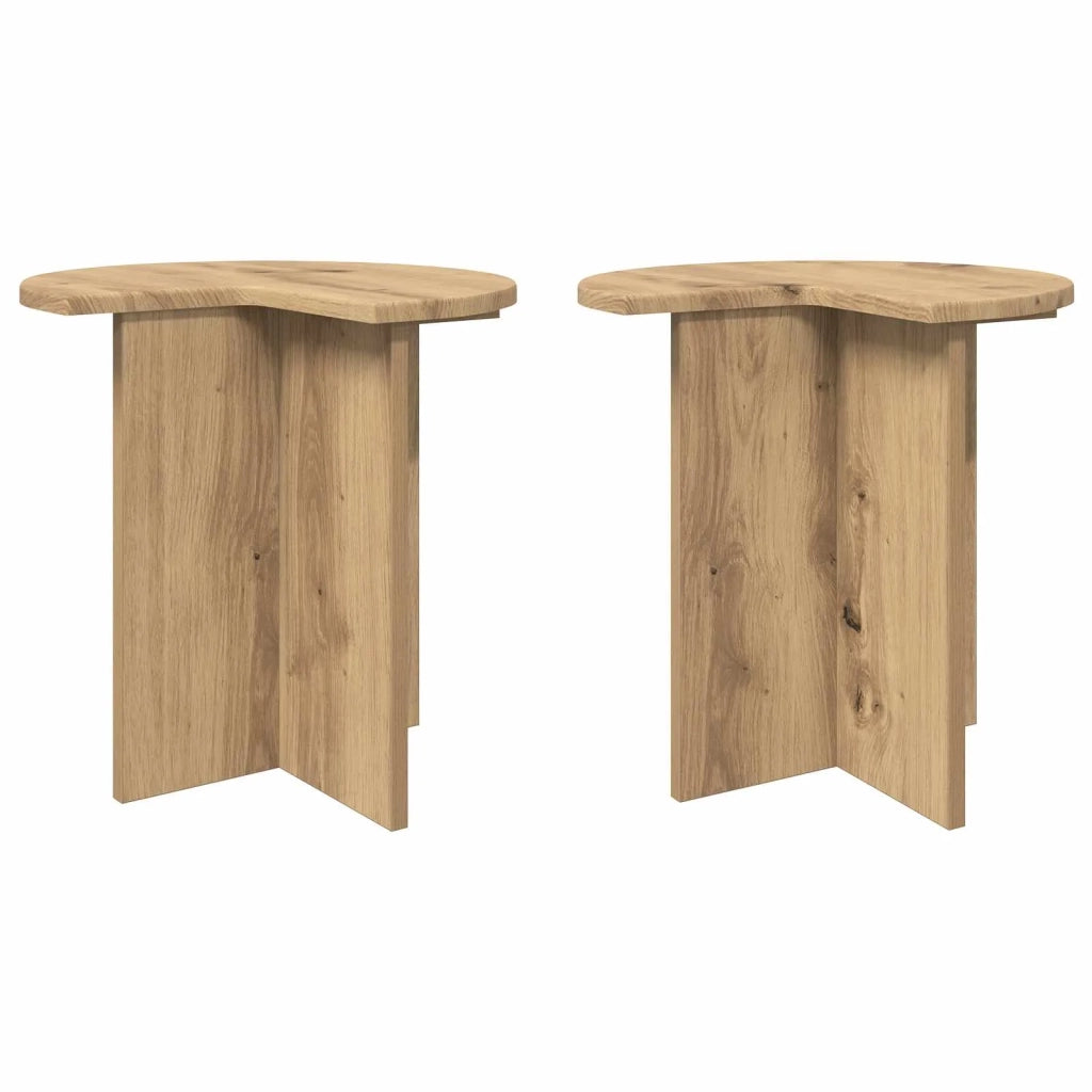 Tavolo laterale 2 pcs Rovere Artigianale Ø 39 x 38 cm