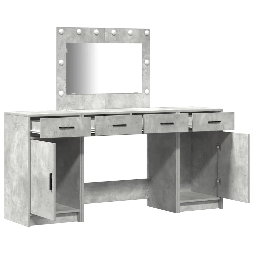 Tavolo da Trucco con cassetto 3 pcs Grigio Legno multistrato 3334248