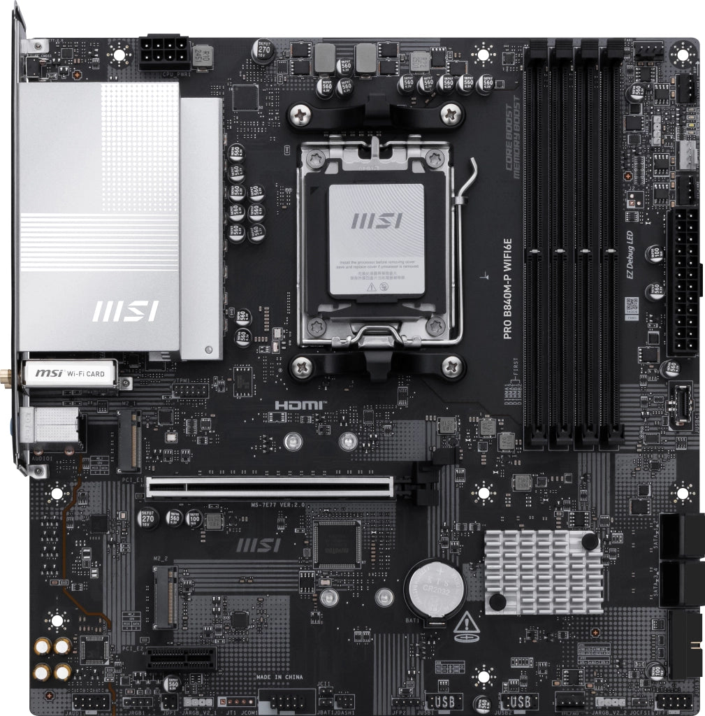 Msi mb ms-7e77pro b840m-p wifi6e601-7e77-010,20801-7e77-002std pro b840m-p wifi6e,b840,am5,4ddr5 - 911-7E77-002
