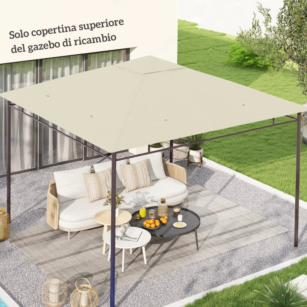 Tetto Gazebo 3x3m ¨C zephmum ¨C Poliestere Crema
