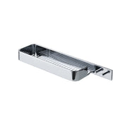 Portaoggetti rettangolare per doccia con appendini da muro in ottone, acciaio inox AISI 304 e Cromall A918 Gedy serie IL