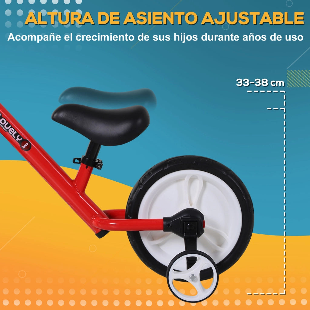 Bicicletta senza Pedali per Bambini 24+ Mesi con Sella Regolabile 33-38cm ¨C zephmum ¨C Rosso