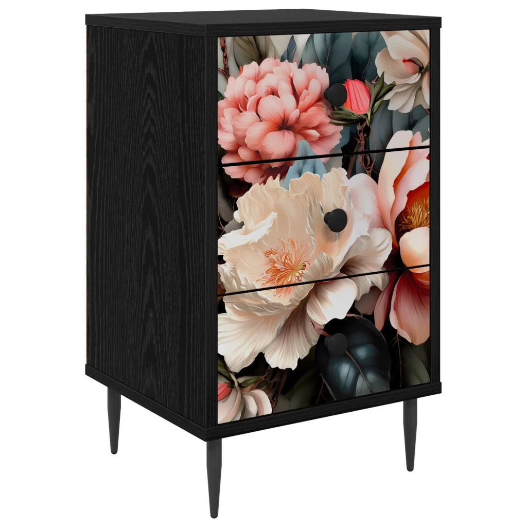 Armadio da Notte BORNE Rovere Nero 36 x 33 x 61 cm 8007323