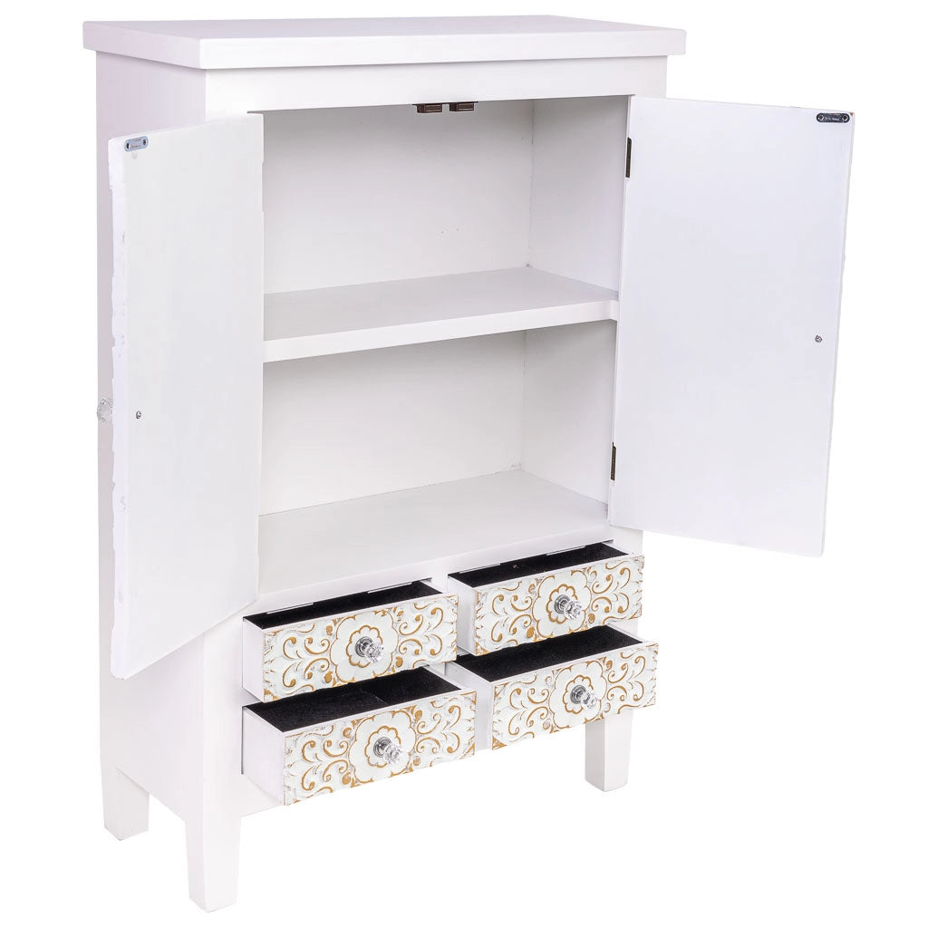 Armadio in legno con 4 cassetti e 2 ante 68x27,5x101h cm