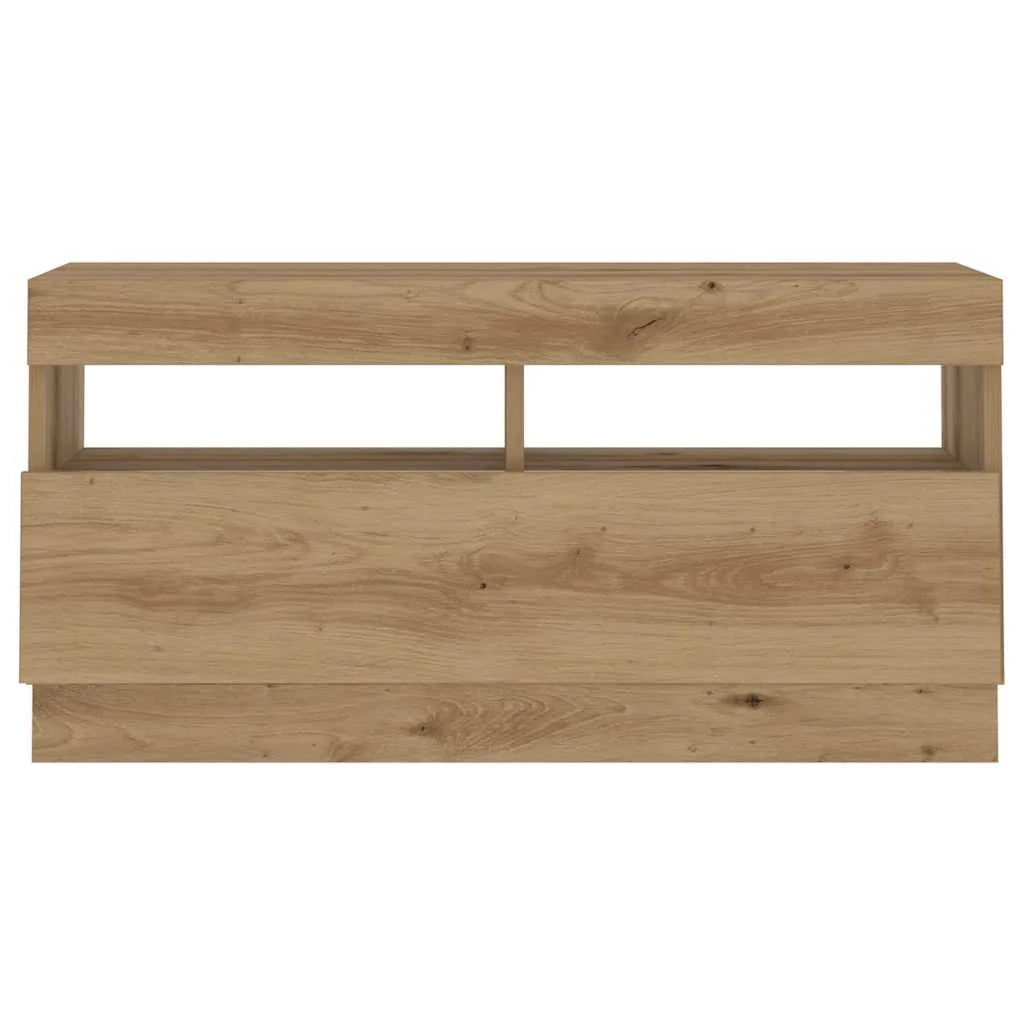 Mobile porta TV dal design contemporaneo con luci a LED 180 x 35 x 40 cm ampio vano contenitore finitura in rovere ingegnerizzato realizzato artigianalmente 02_0055884