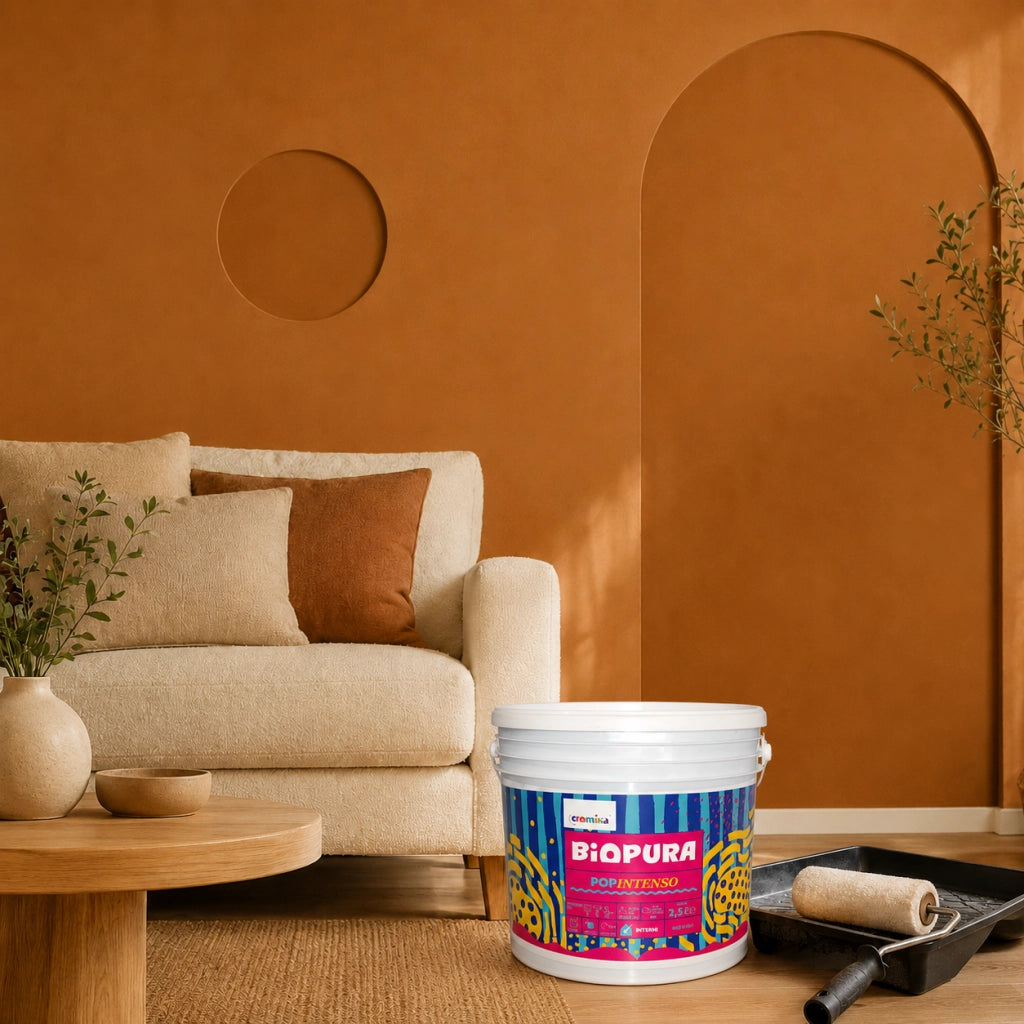Popintenso palestra e decori interni pittura murale lavabile e coprente cromika *** formato 2.5 lt, colore- terra viv...