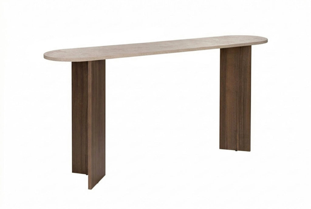 Consolle in legno "Sira" - 150 x 35 x 75 cm - Travertino