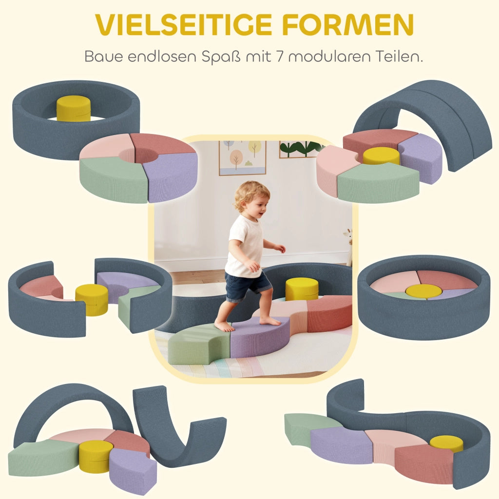 Set blocchi di gomma piuma per bambini ¨C zephmum ¨C 7 pezzi, lavabile, colori assortiti