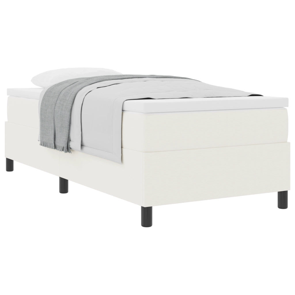 Letto con Rete a Doghe e Materasso Bianco 80x200 cm Tessuto a Coste
