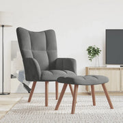Poltrona Relax con Poggiapiedi Grigio Scuro in Velluto 328063