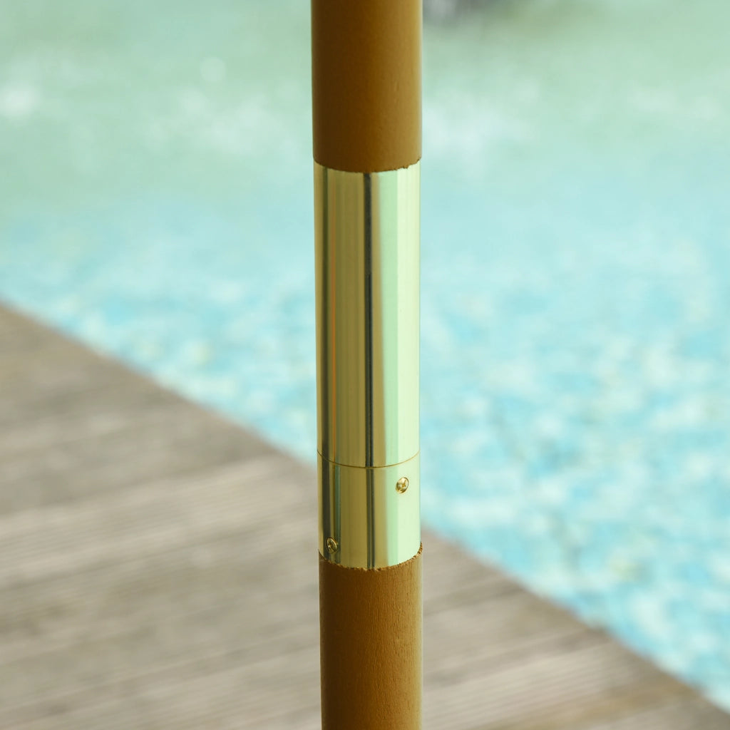 Legno di parasole 300cm Giardino di parasole in legno Balcone parasole Parasol Grigio bambù