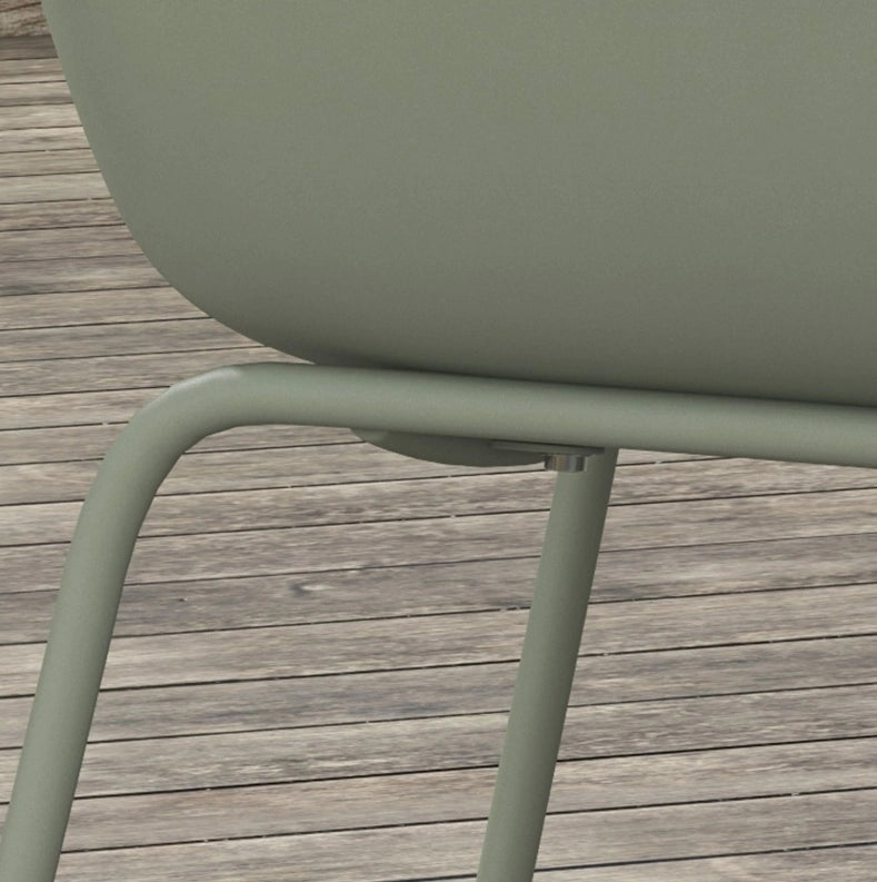 Set di 4 sedie da giardino in acciaio verde; 59 x 55 x 84 cm