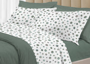 Completo Lenzuola Letto 100% Cotone Made Italy 3027 Disegno Dandy - Singolo - Verde