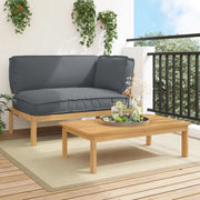 Set di divani 2 pcs Antracite Legno di Acacia Massello