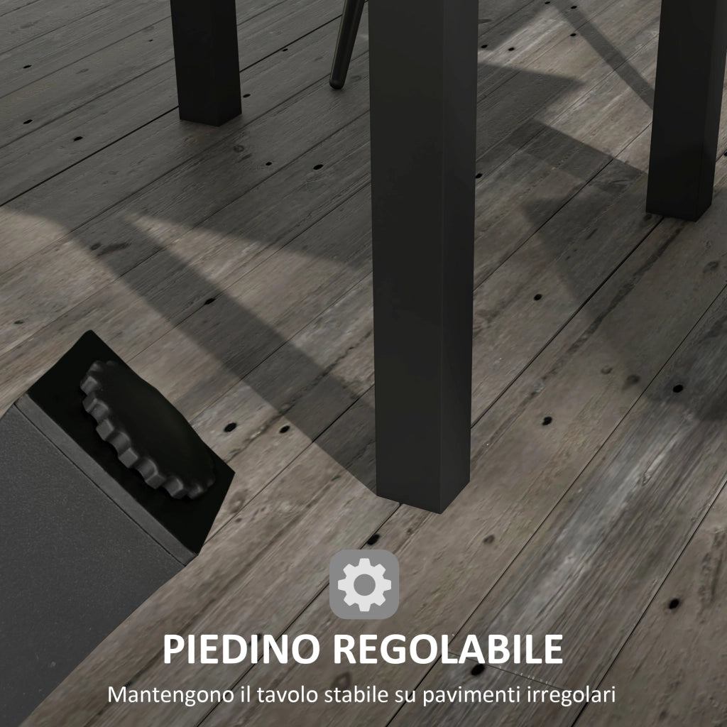 Tavolo da Giardino Allungabile ¨C Minimal ¨C Grigio, Alluminio, 81/162x80x75 cm