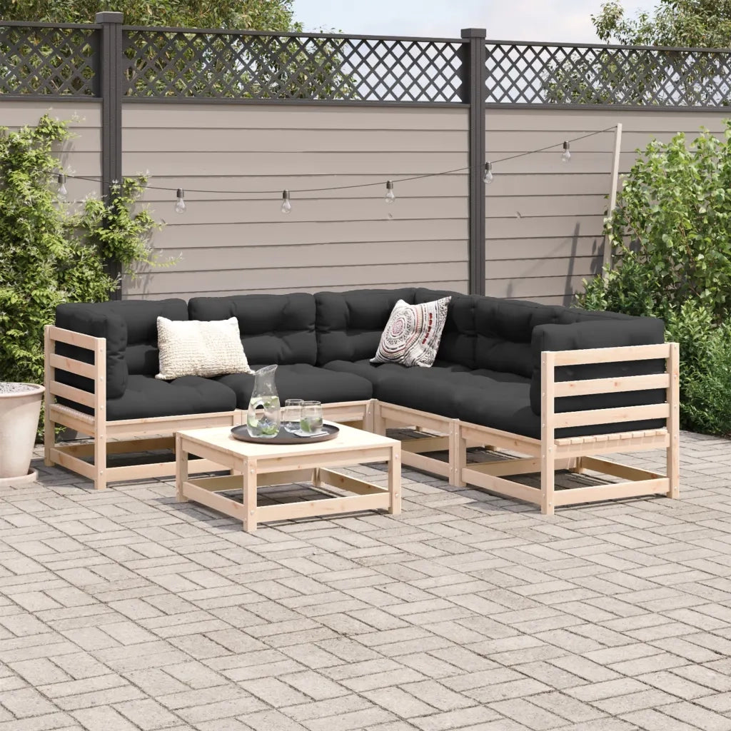 Set Divani da Giardino 6 pz in Legno Massello di Pino 3299441