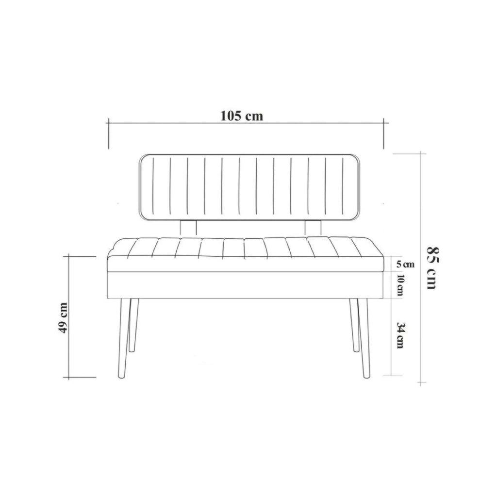 Barthelemy, Panca Peso Supportato 150 kg, 105x40x85h cm Marrone Noce