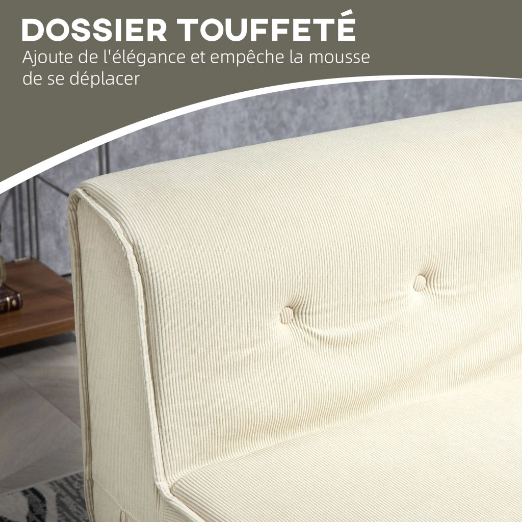 Letto Divano Pieghevole Imbottito ¨C Zephmum ¨C Bianco 90x200