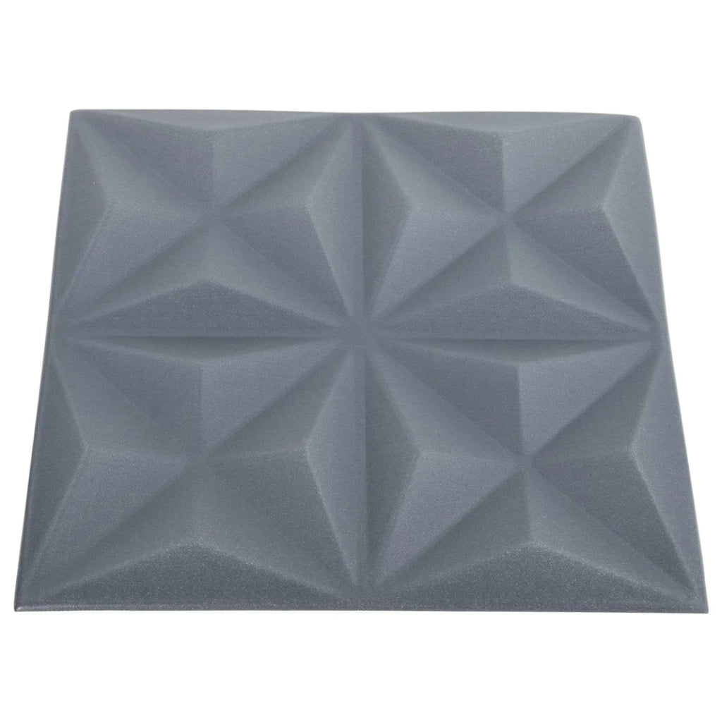 Pannelli da parete 48 pcs Origami Grigio 50 x 50 cm Schiuma XPS