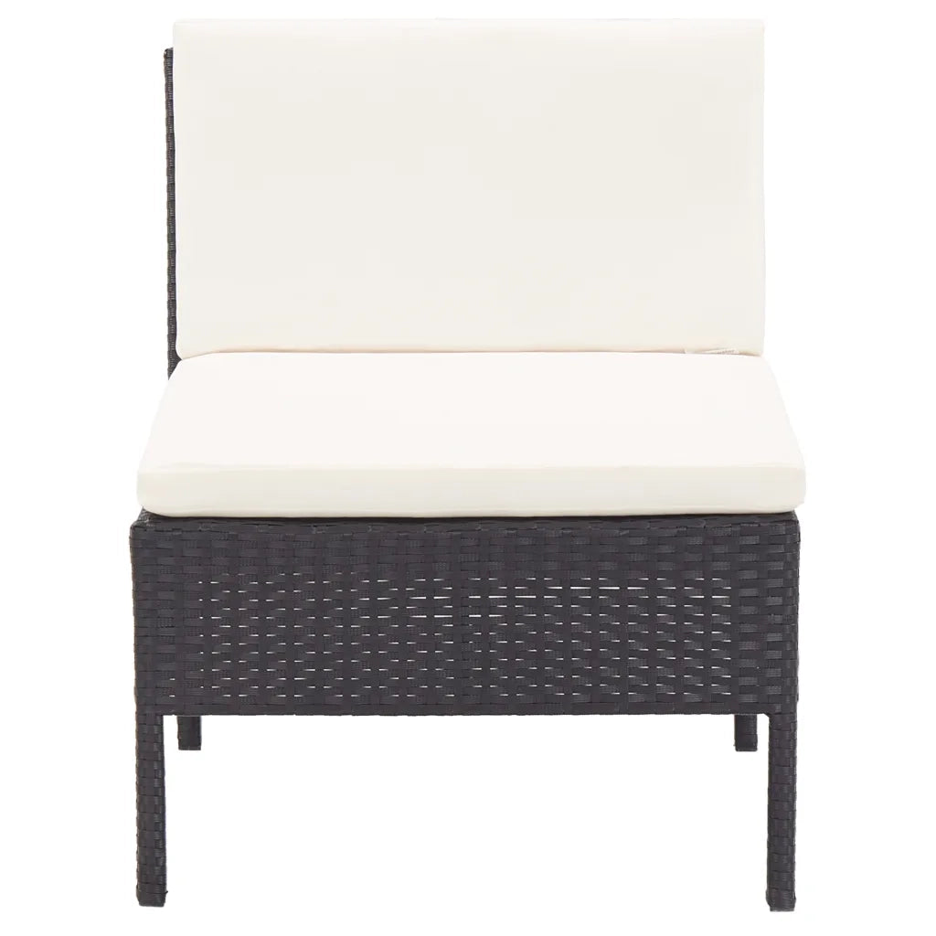 Set Divani da Giardino 8 pz con Cuscini in Polyrattan Nero cod mxl 38585