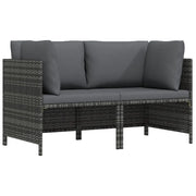 Divano da Giardino a 2 Posti con Cuscini Grigio in Polyrattan cod mxl 70672