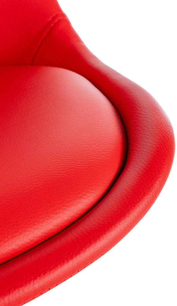 Sedia Sofia in similpelle rosso,natura (rotondo)