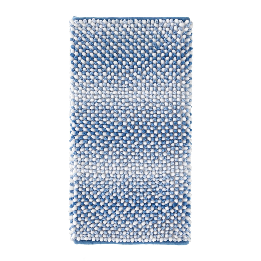 Tappeto bagno in ciniglia blu super soft 50x80 cm con retro antiscivolo Marea