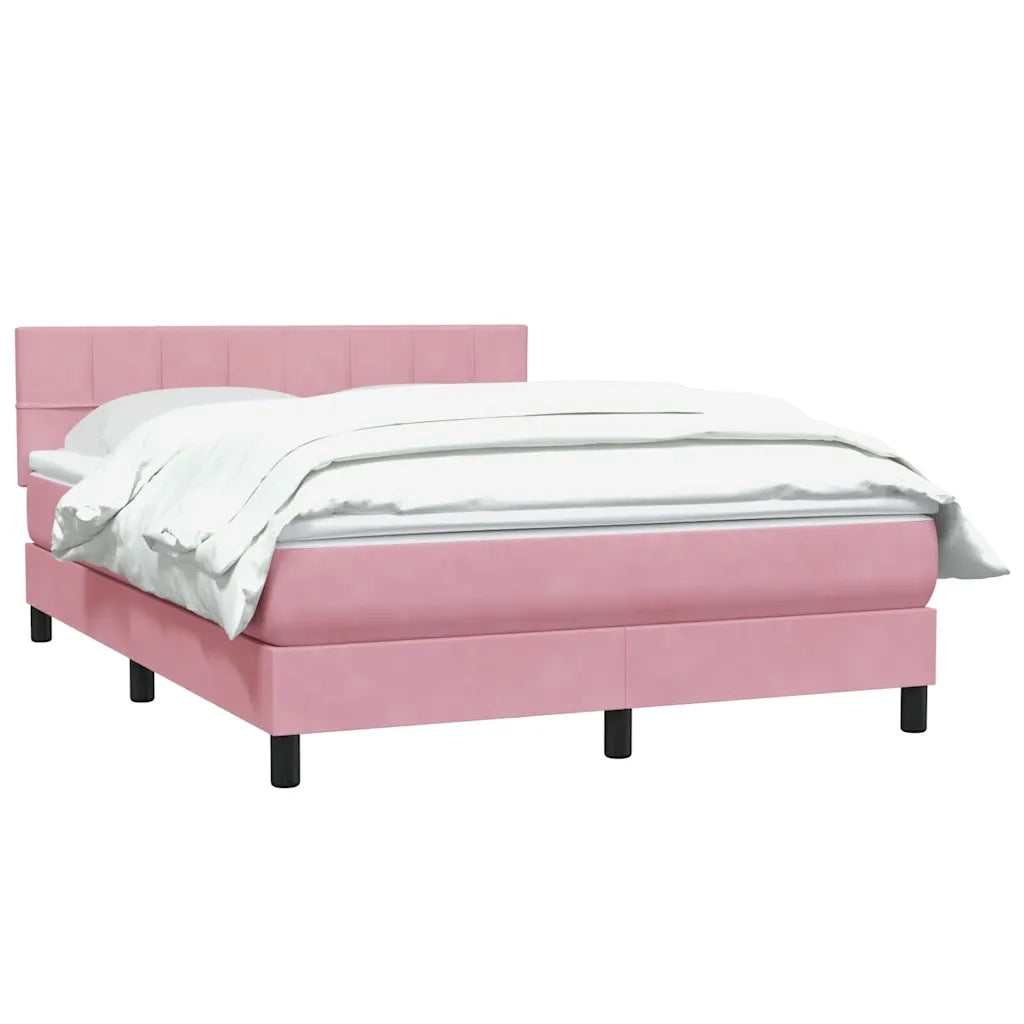 Giroletto a Molle con Materasso Rosa 140x210 cm in Velluto 3316214