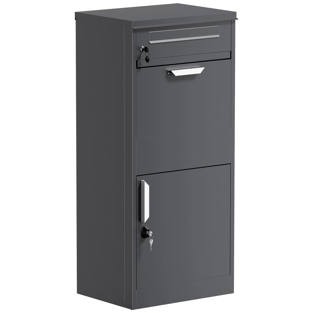 Toboli Cassetta postale per pacchi antracite 500 x 370 x 1120 mm Portapacchi con serratura