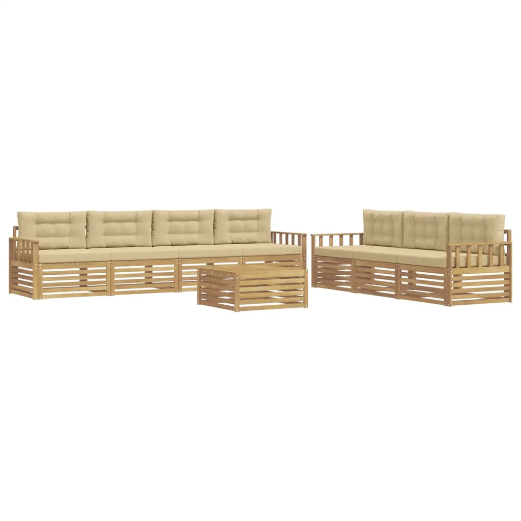 Set di divani da esterno 8 pcs Bianco e Beige 79 x 79 x 37 cm