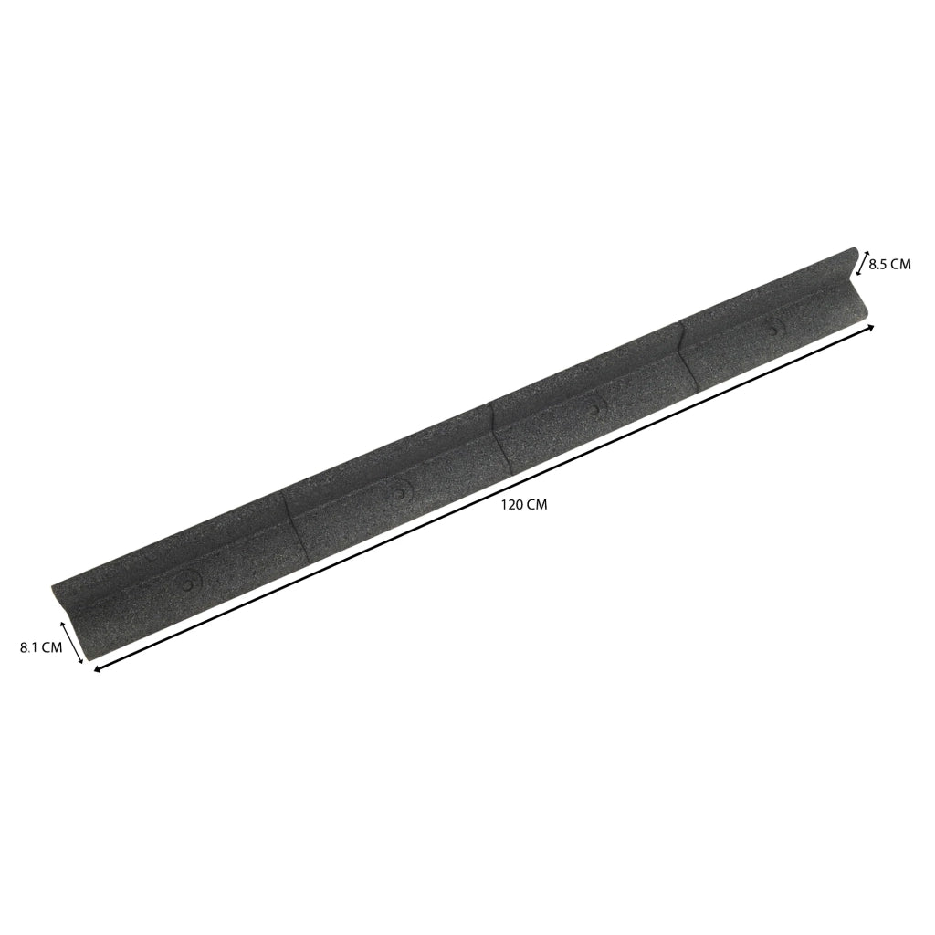Bordura Flessibile da Giardino 36 x 1,2 m Grigio con Martello in Gomma