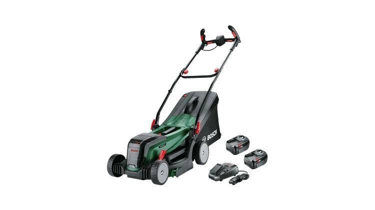 Bosch 06008B9E00 UniversalRotak Tagliaerba a spinta Batteria 2x18V 37 cm 550 m² colore Nero Verde