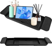 Cassetta per vasca da bagno in plastica - Nero - Resistente allo scorrimento - Disegno di scarico - Progettata per un design compatto - Cassetta per bagno